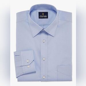 Stafford Men's Light Blue Athletic Fit Pocket Dress Shirt, Size 14 1/2 32-33